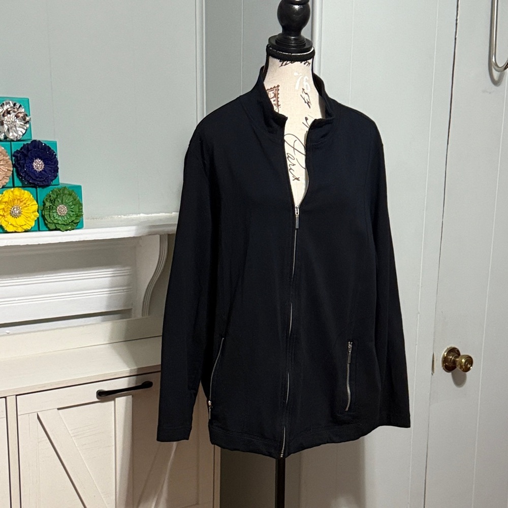 ⭐️3/$25⭐️ Karen‎ Scott Sport Black Zip-Up Jacket